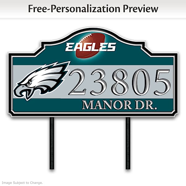 Philadelphia Eagles Personalized NFL Outdoor Address Sign