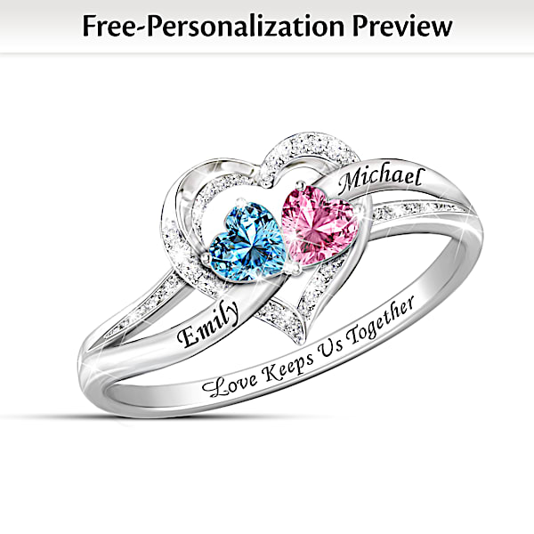 Personalised promise rings for her shop