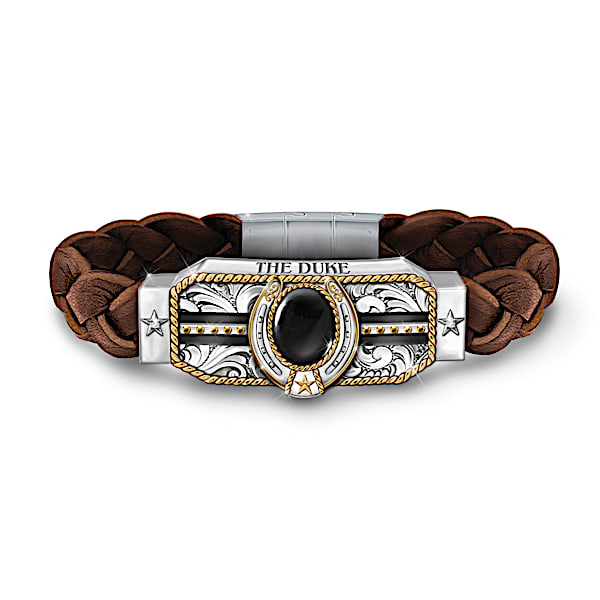 ●DOFFJASON● Limited Surgical Chain Bracelet DJ23SSEBR003SL John Wayne Brown Braided Leather Bracelet Adorned With A