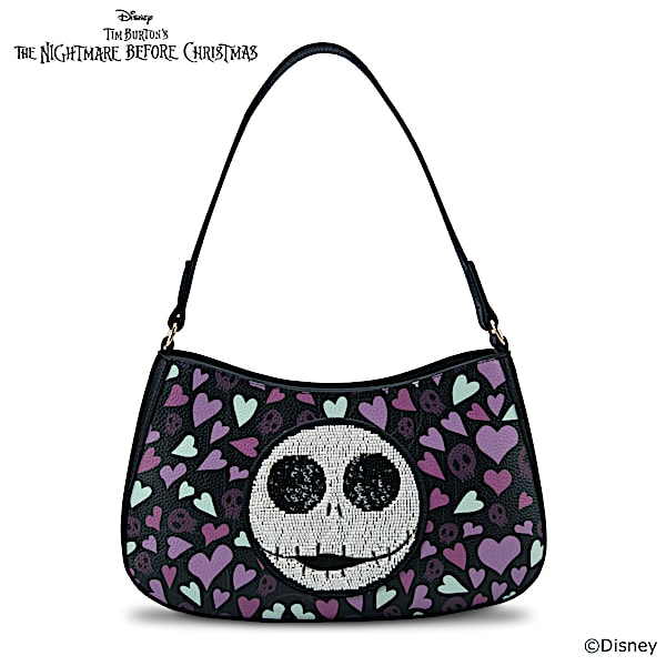Disney Tim Burtons The Nightmare Before Christmas Jack Skellington Black Beaded Handbag