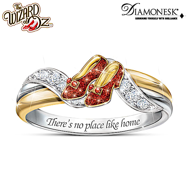 THE WIZARD OF OZ DOROTHYs Ruby Slippers Ring Adorned With Simulated Rubies And Simulated Diamonds