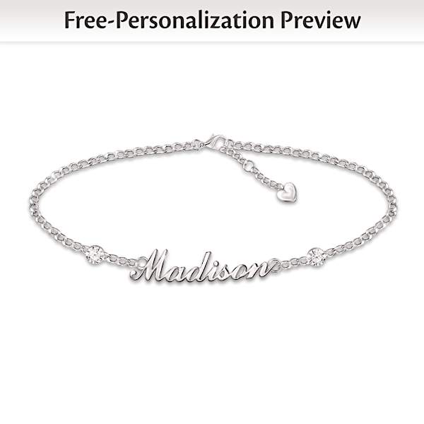 Sterling silver name anklet online