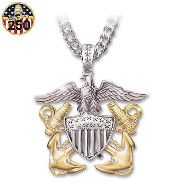 Navy necklace sale