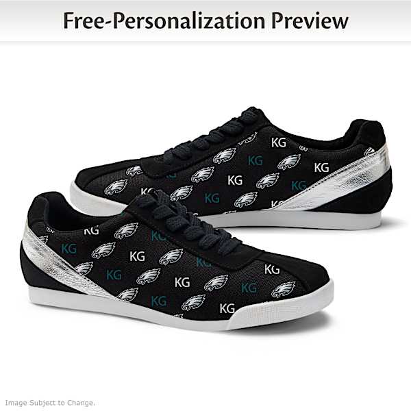 Women s Monogrammed Black NFL Sneakers Chiefs Cowboys Steelers And More