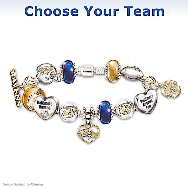 Go Team 1 Fan Charm Bracelet