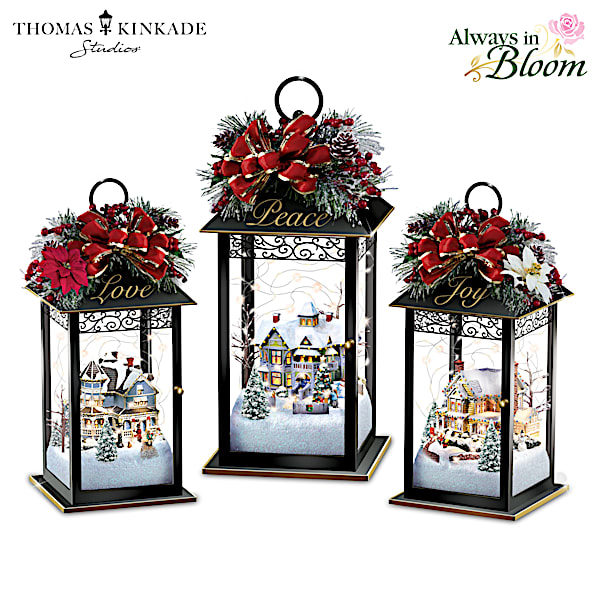 Thomas Kinkade Sparkle Of The Season Lantern Table