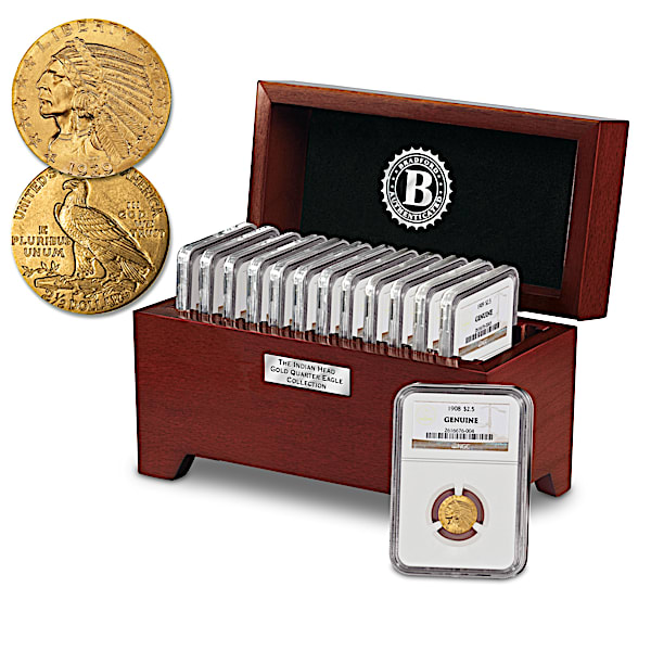 Complete U.S. Indian Head Gold Quarter Eagle Coin Collection With Display  Box