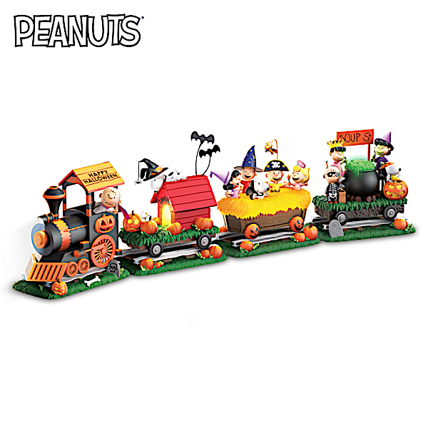 Peanuts Halloween Train Sculptures with Lights and Music