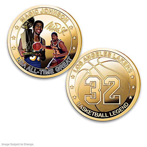 Los Angeles Lakers Magic Johnson NBA Bronze Bullion Coins Los Angeles Lakers Magic Johnson NBA Bronze Bullion Coins