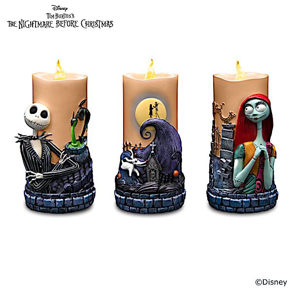 Disney Tim Burtons The Nightmare Before Christmas Remote Controlled LED Flameless Candle Collection