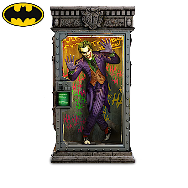 Illuminated ARKHAM ASYLUM Cell Block Sculpture Collection Featuring THE  JOKER, TWO-FACE And More